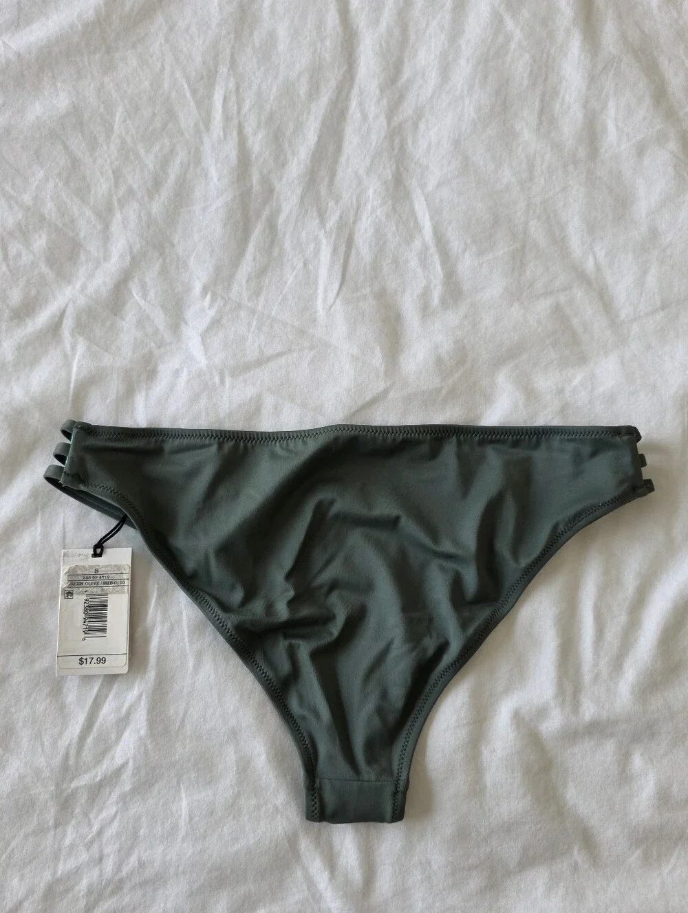 Shade & Shore Olive Green Bikini Bottom with Teal Lining - Picture 2 of 3